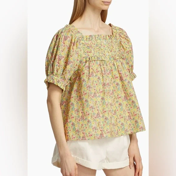 Doen Farley blouse in liberty chrysanthemum sky floral print - Picture 4 of 9
